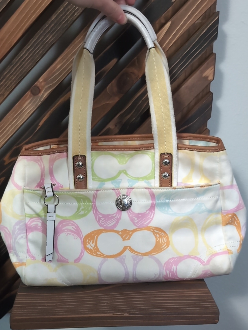 Coach Hampton Colorful Logo Signature Vintage Handbag